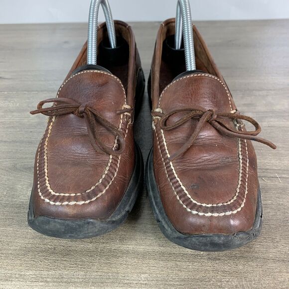 Cole Haan Boat Shoes Mens Brown Leather Casual Moc Toe Slip On Loafers Size 9 M - Picture 3 of 12